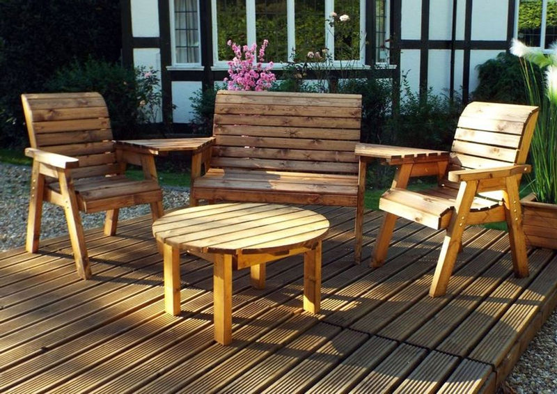 Classic English Design 4 Seater Set with Tray & Coffee Table - Charles Taylor