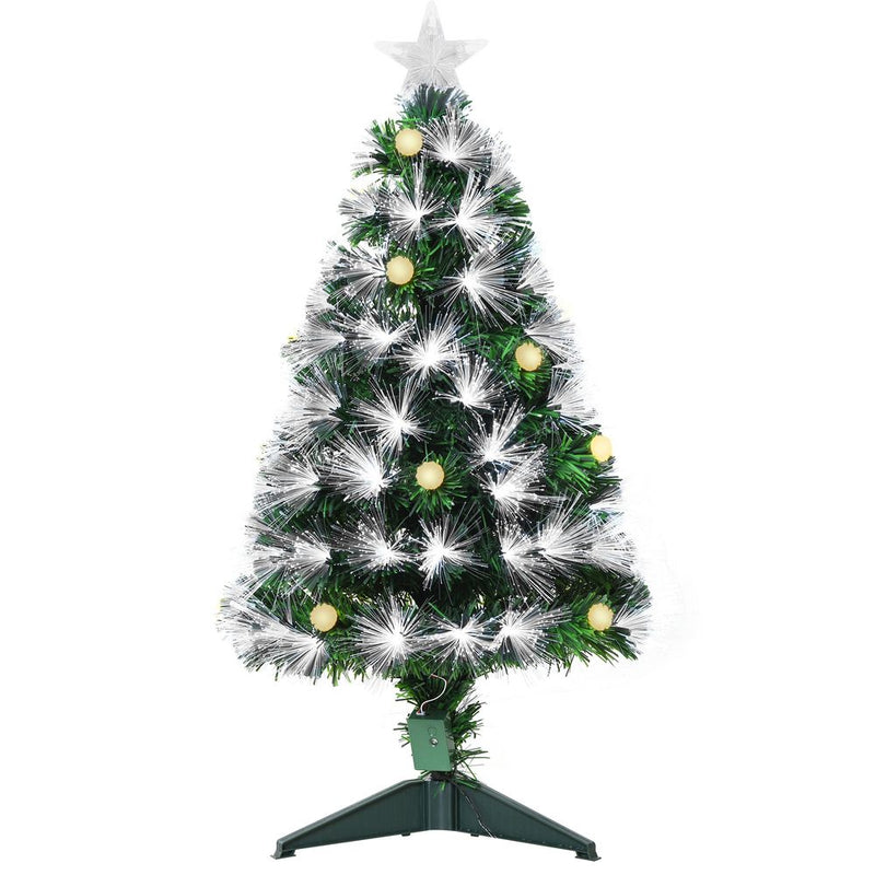 3ft White Light Christmas Tree 90 LEDs Star Topper Tri-Base Pre-Lit Home