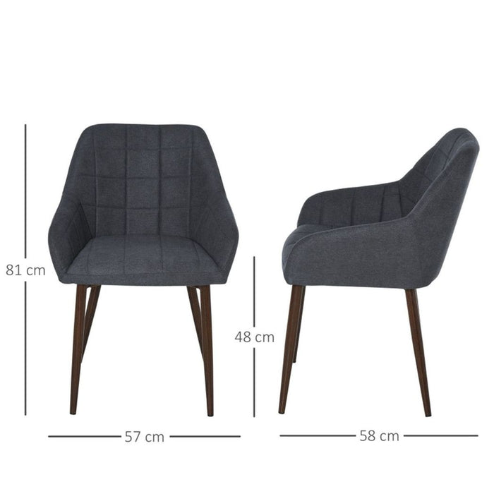 2x Bar Stools / Dining Chairs - Dark grey 57W x 58D x 81Hcm