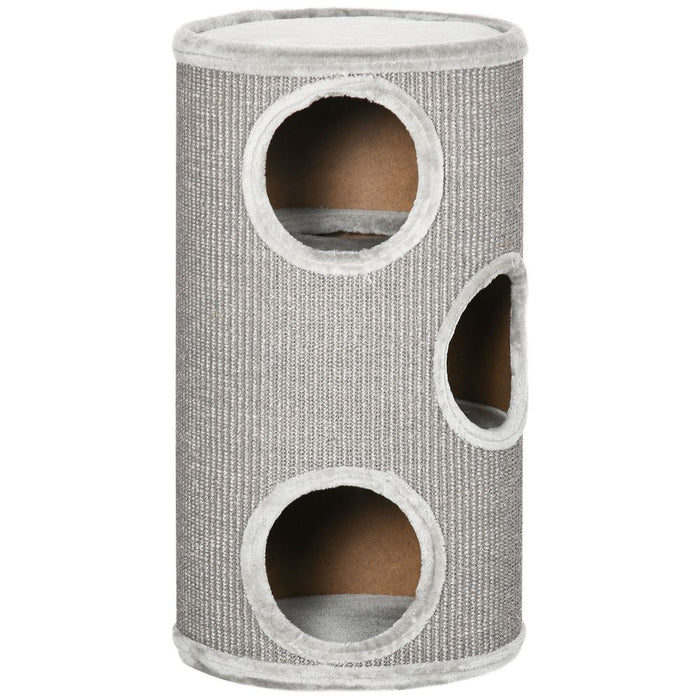 Premium Cat Barrel Kitten Tree Tower - Sisal-Covered, Cozy Platform - Ideal for Indoor Cats