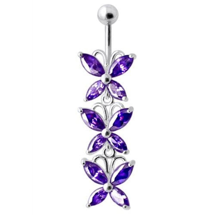 Top Quality Stone Fancy Jeweled Dangling Belly Ring