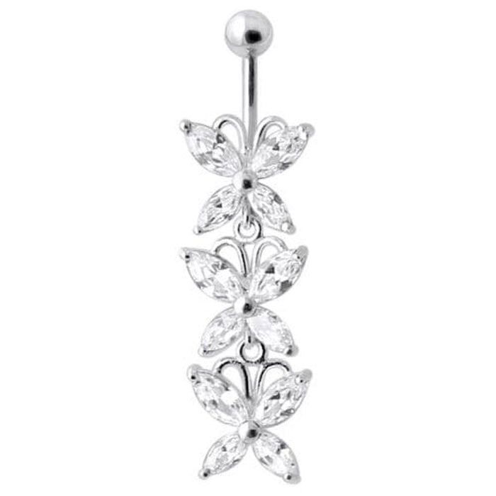 Top Quality Stone Fancy Jeweled Dangling Belly Ring