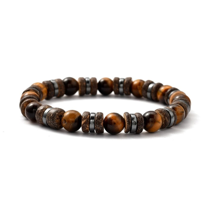 Premium Men's Tiger Eye Beaded Bracelet - High Quality, Stylish Gift for Any Occasion