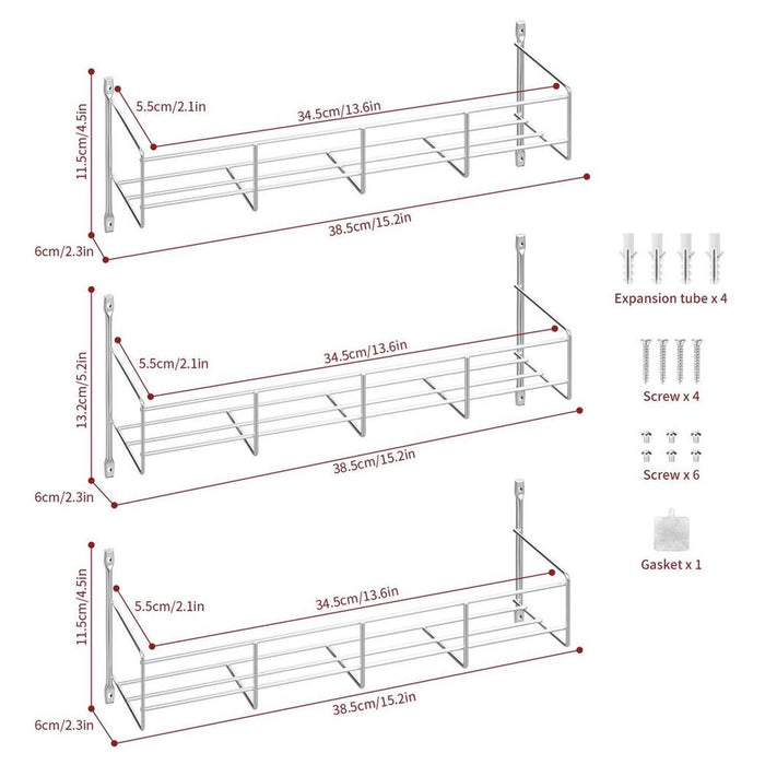 Organize Your Kitchen with the VINSANI 3 Tier Herb & Spice Rack - Quality and Space-Saving, Holds Up to 24 Jars! 0008762