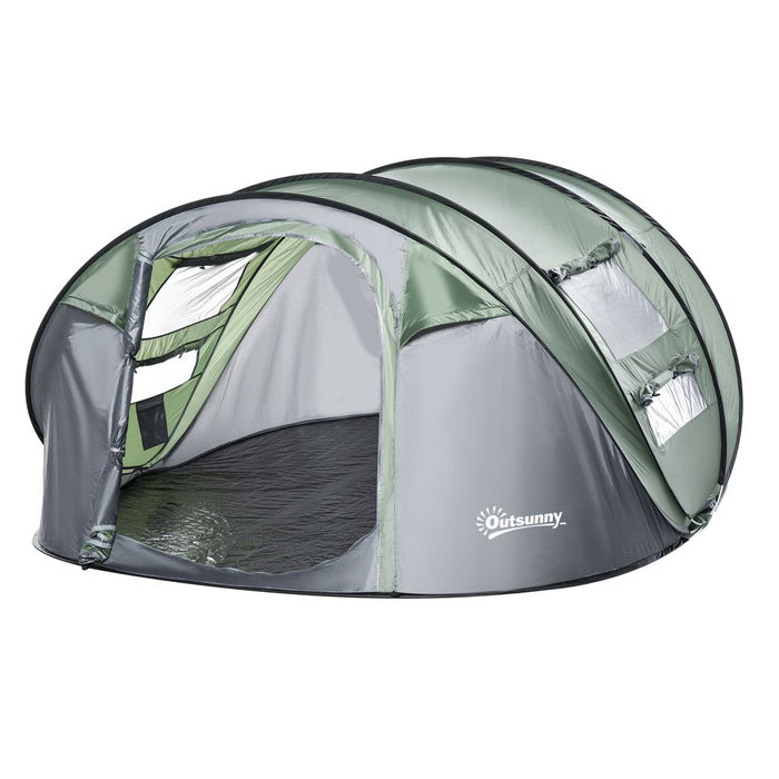 Outsunny 4-5 Person Dome Camping Tent | Pop-Up Design | 4 Windows | Quality & Professional