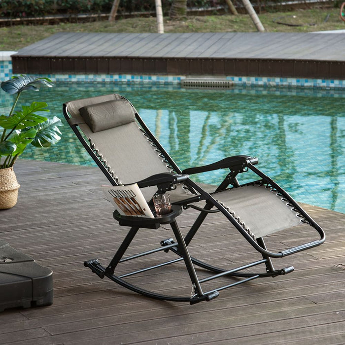 Folding Outdoor Lounge Rocker Chair | Zero-Gravity Seat | Durable & Lightweight