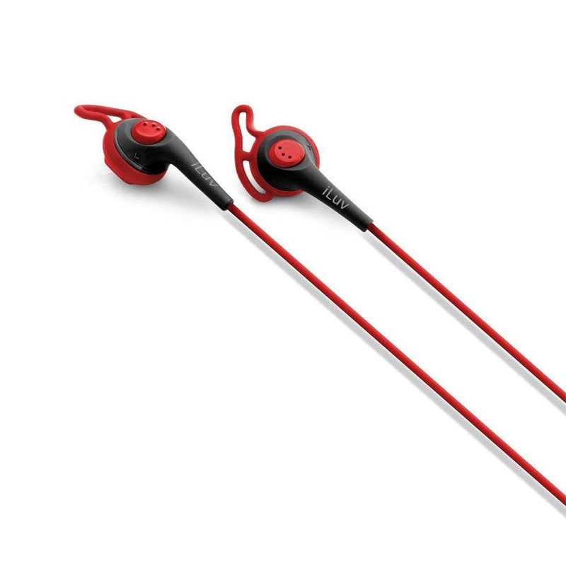 iLuv FitActive High-Fidelity Sports Earphones Red, 1 Pack