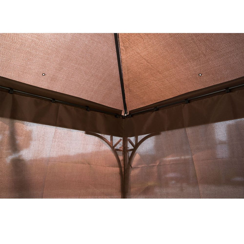Outsunny 3x3m Metal Gazebo: Sun Shade Party Tent Canopy Pavilion