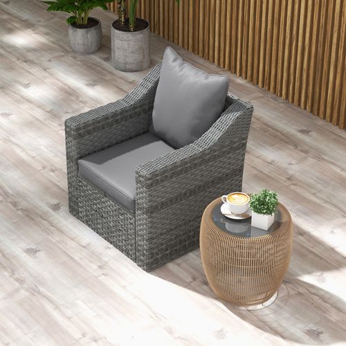 Outsunny One-piece Outdoor Back and Seat Cushion for Garden, Charcoal Grey