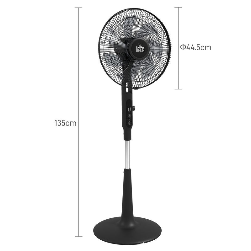 HOMCOM 12V DC Standing Fan | 75° Oscillation | Mosquito Repellent Function