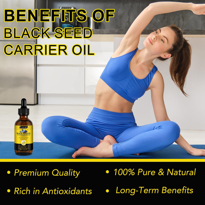 Uocasi Black Seed Oil – Cold Pressed, 100% Pure & Natural, Hair Growth & Skin Care, 2.02 Fl Oz