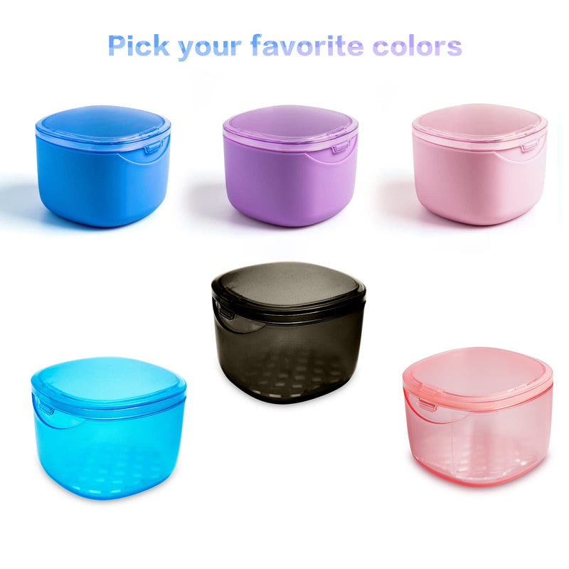 Uouovo Upgraded Denture Bath Box – No-Leak Case & Retainer Cleaner