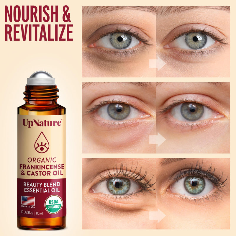 UpNature Organic Castor Oil & Frankincense Eye Roller – 100% Organic Face Care