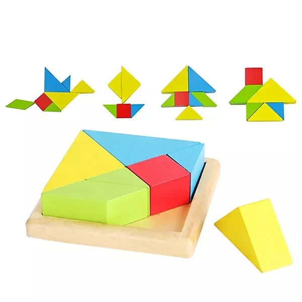 4-Piece Educational Wooden Playset – Shape Sorter, Puzzles, Stacking Blocks & Colour Boards – Montessori-Style Toy for Toddlers 18 Months+