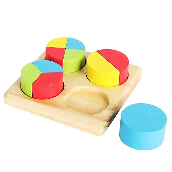 4-Piece Educational Wooden Playset – Shape Sorter, Puzzles, Stacking Blocks & Colour Boards – Montessori-Style Toy for Toddlers 18 Months+