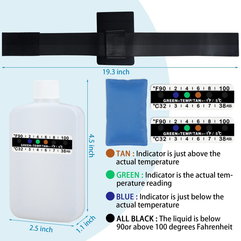 14 Pcs Urine Test Complete Kit – 2 White Bottles, Gel Bag, 10 Temperature Strips, Neoprene Bag & Leg Straps