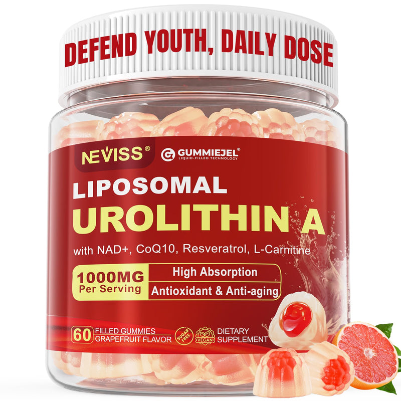 Urolithin A Gummies - 1000mg Liposomal, Longevity, Energy (Vegan)