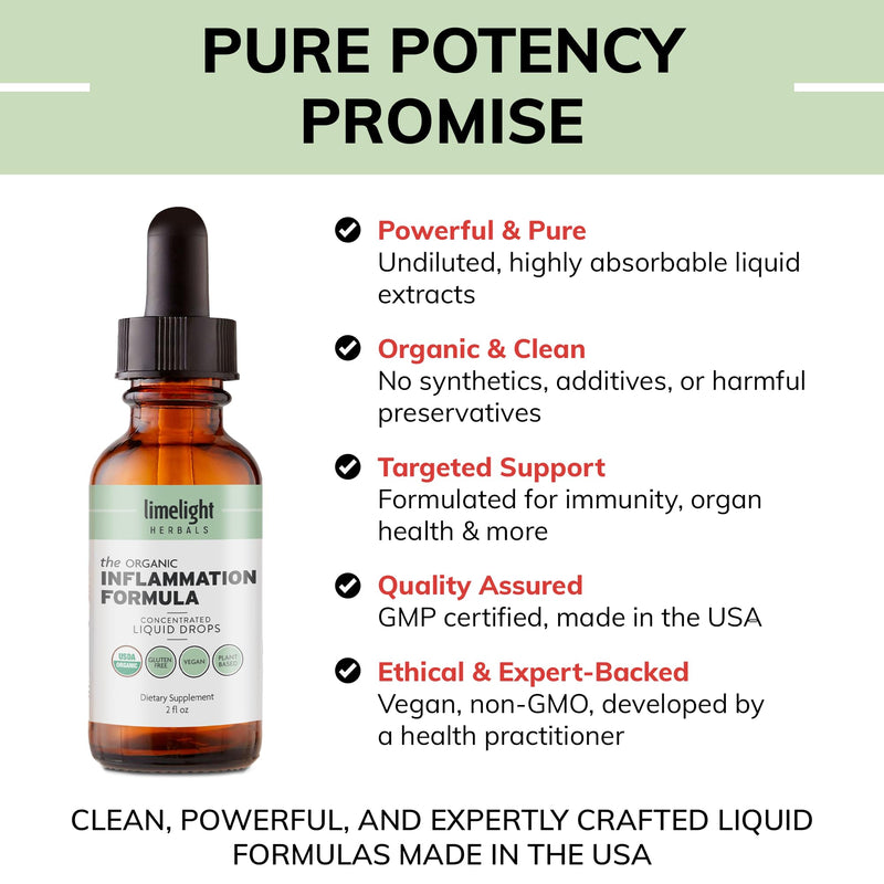 USDA Organic Inflammation Support – Turmeric Curcumin, Boswellia, Ginger Drops