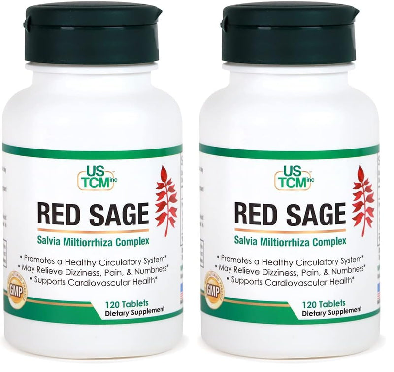 USTCM Red Sage Complex Tablets – Salvia Miltiorrhiza 120 Tablets (Pack of 2)