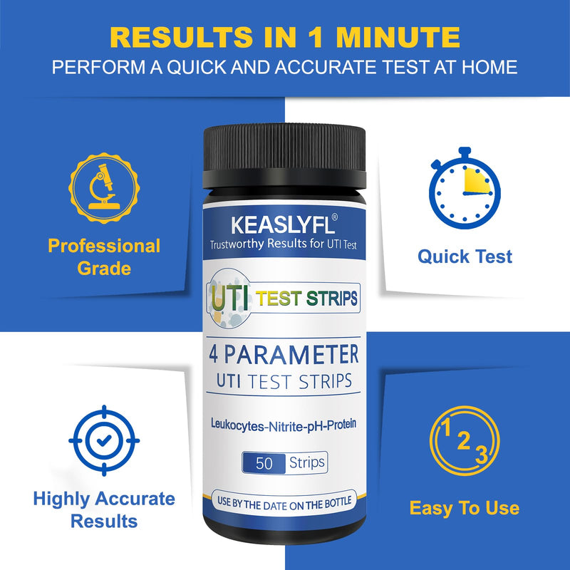 4-in-1 UTI Test Strips for Women & Men – Fast Home UTI Kit