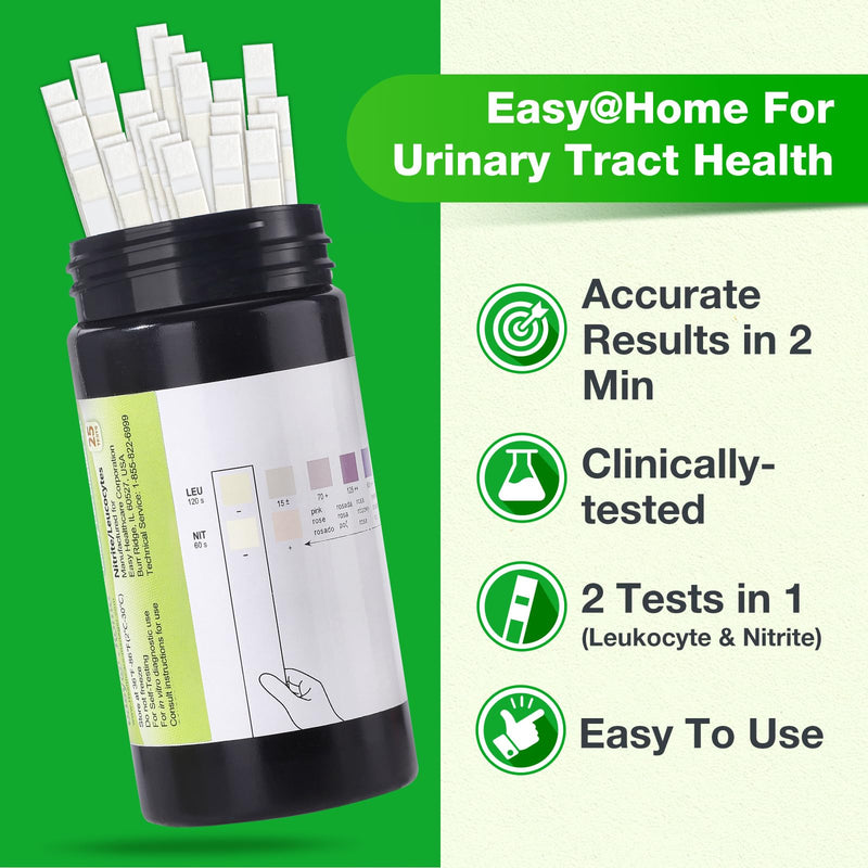 Easy@Home UTI Test Strips – 25 Tests | Instant Urine Test Kit for UTI Infections (UTI-25P)
