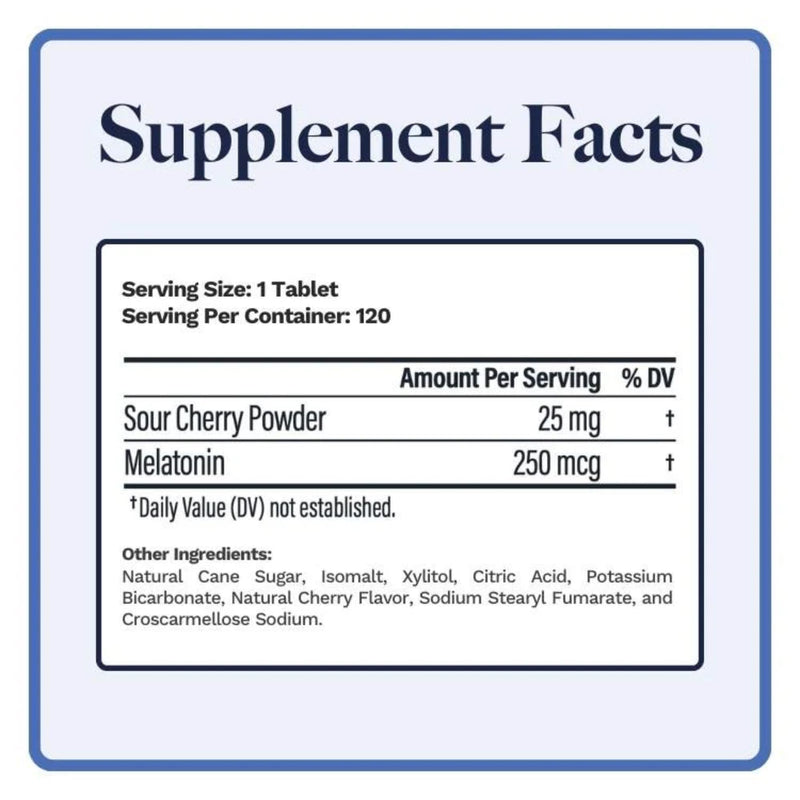 Utzy Naturals Micro Melatonin 250mcg | Natural Cherry | 120 Tabs