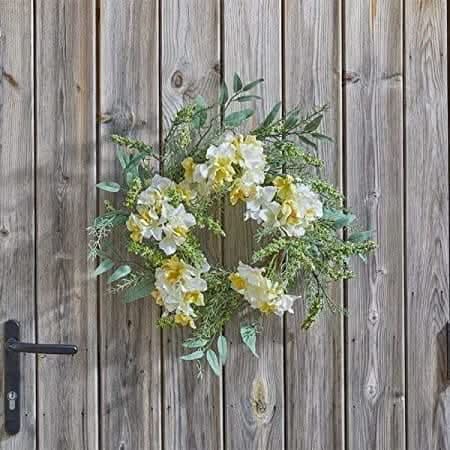 Decorative Artificial Foliage Flower Wreath - Hydrangea Whirl