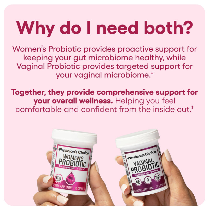 Physician's CHOICE Feminine Power Duo Bundle: Vaginal Probiotic & Womens Probiotic