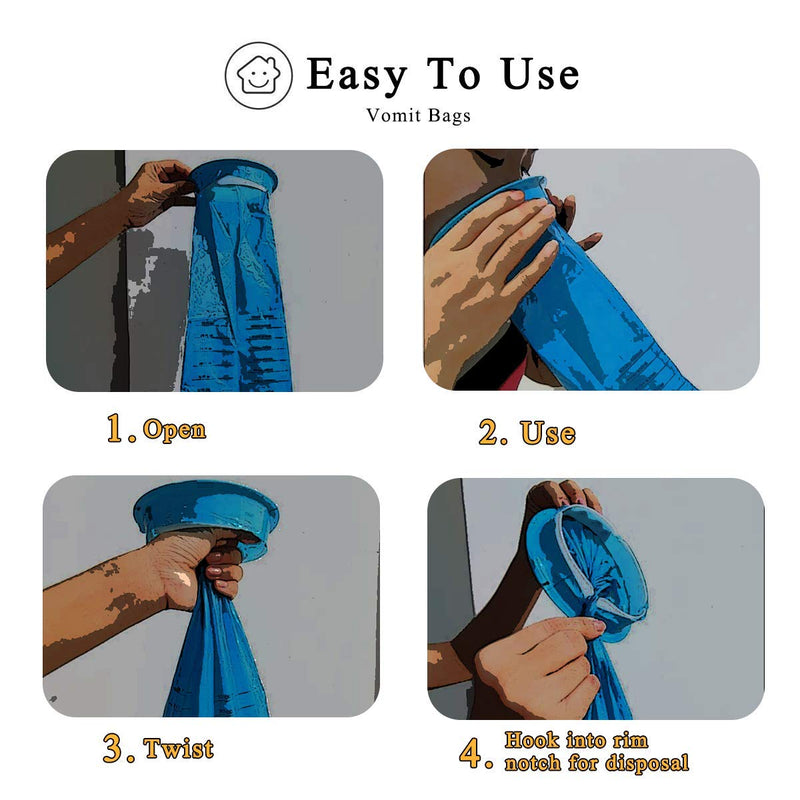 Valchoose 14-Pack Thick Vomit Bags 1000ml Blue – Hospital-Grade, Leak-Resistant