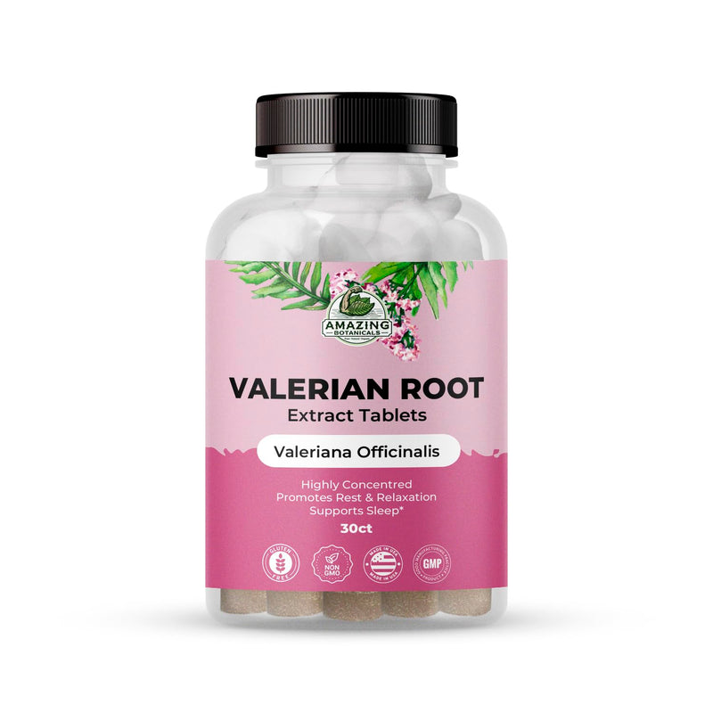Amazing Botanicals Valerian Root Tablets - Organic 200mg | 30 Count