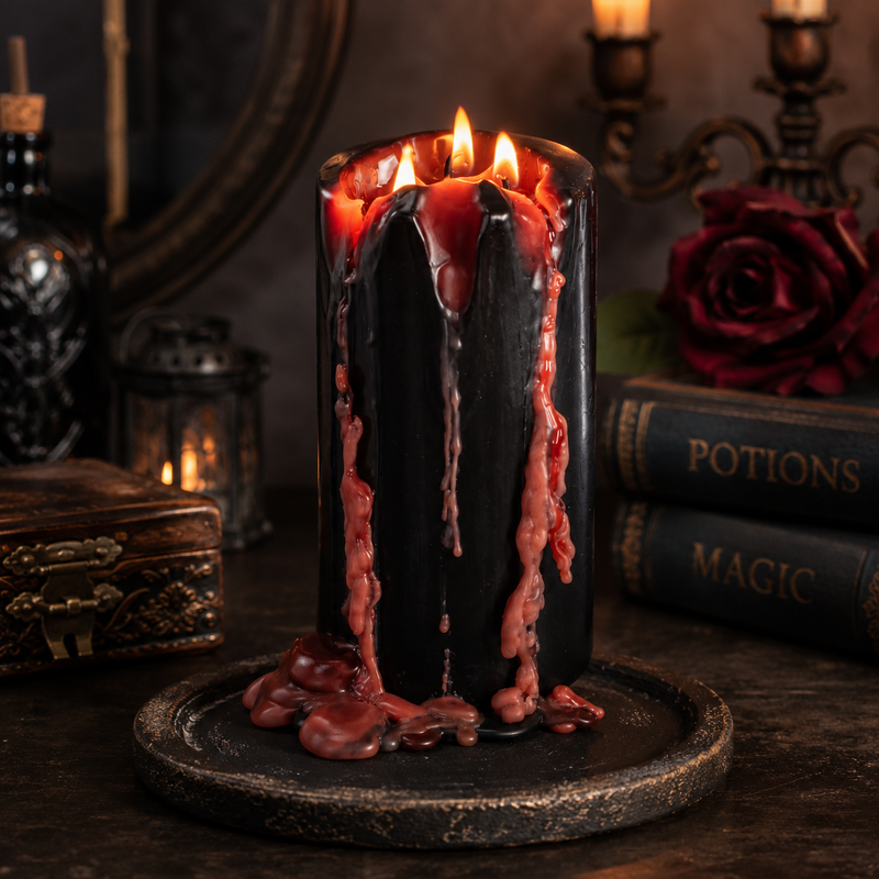 Large Vampire Blood Effect Pillar Candle