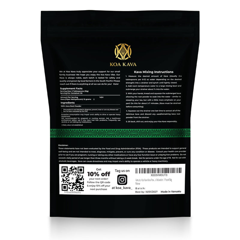 Koa Kava Vanuatu Kava Powder – Noble Waka Kava from Lateral Roots (1 lb)