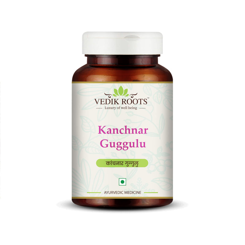 VEDIKROOTS Kanchnar Guggulu - Ayurvedic Thyroid Support, Hormonal Balance for Women, Joint Pain Relief, Swollen Lymph Nodes | 60 Tablets