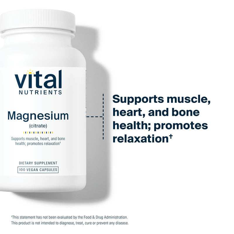 Vital Nutrients Magnesium Citrate 150mg – Supports Sleep, Relaxation & Health | Vegan, Gluten & Dairy Free | 100 Capsules