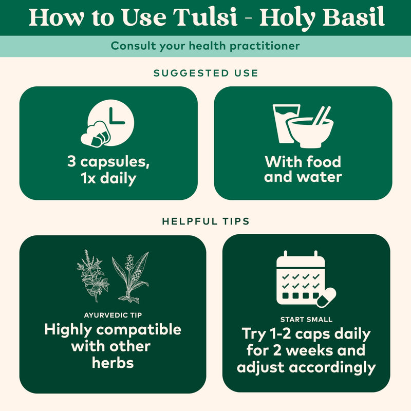 ORGANIC INDIA Tulsi Holy Basil Capsules - Immune Support, Stress Relief, 90 Capsules