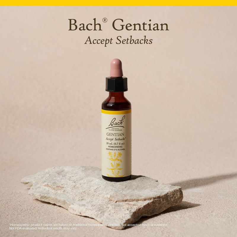 Bach Original Flower Remedies Gentian – Accept Setbacks | 20mL Dropper | Vegan, Gluten Free, Sugar Free