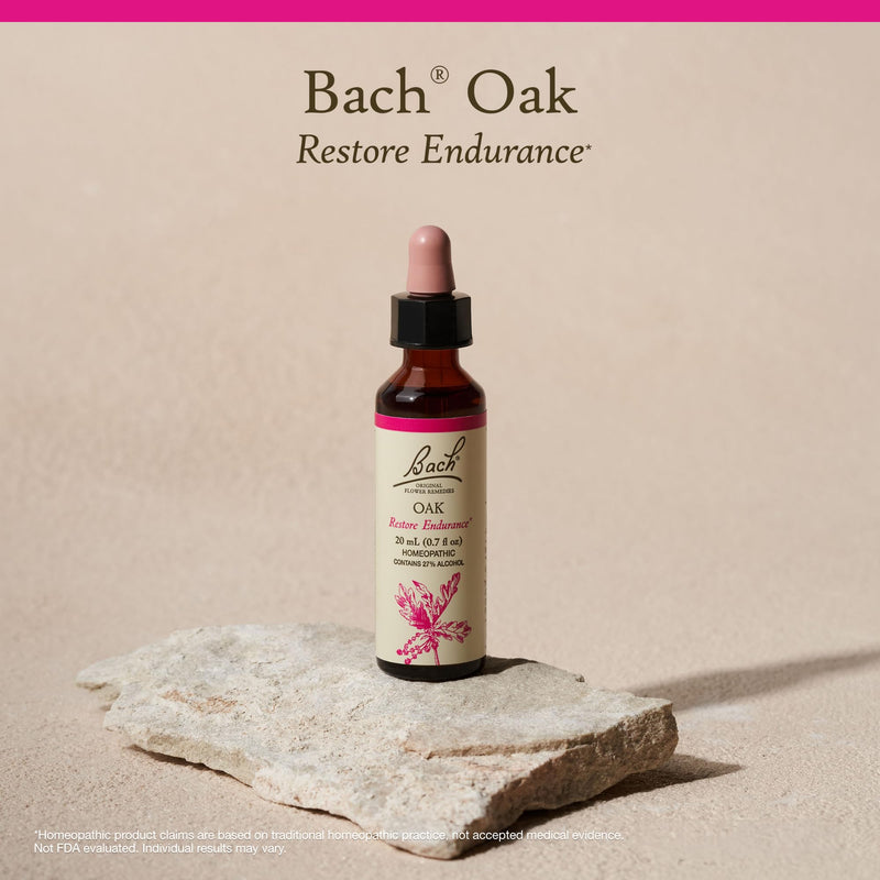 Bach Oak Flower Remedy - Restore Endurance | Natural Homeopathic Emotional Balance (20mL) - Vegan, Gluten Free, Sugar Free