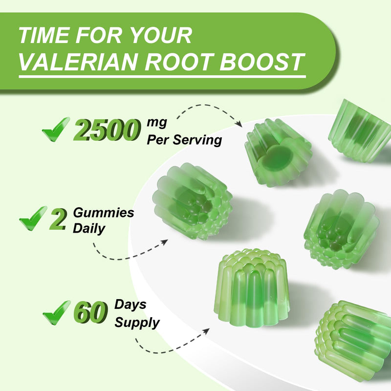 2 Pack Organic Valerian Root Gummies – Calming Sleep Support (Melatonin Free)