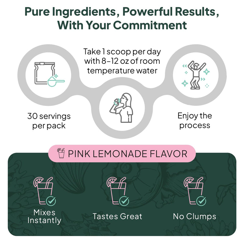 Organics Ocean Krealyte Fusion: Instantized Creatine Monohydrate + Electrolytes, Pink Lemonade, 30 Servings