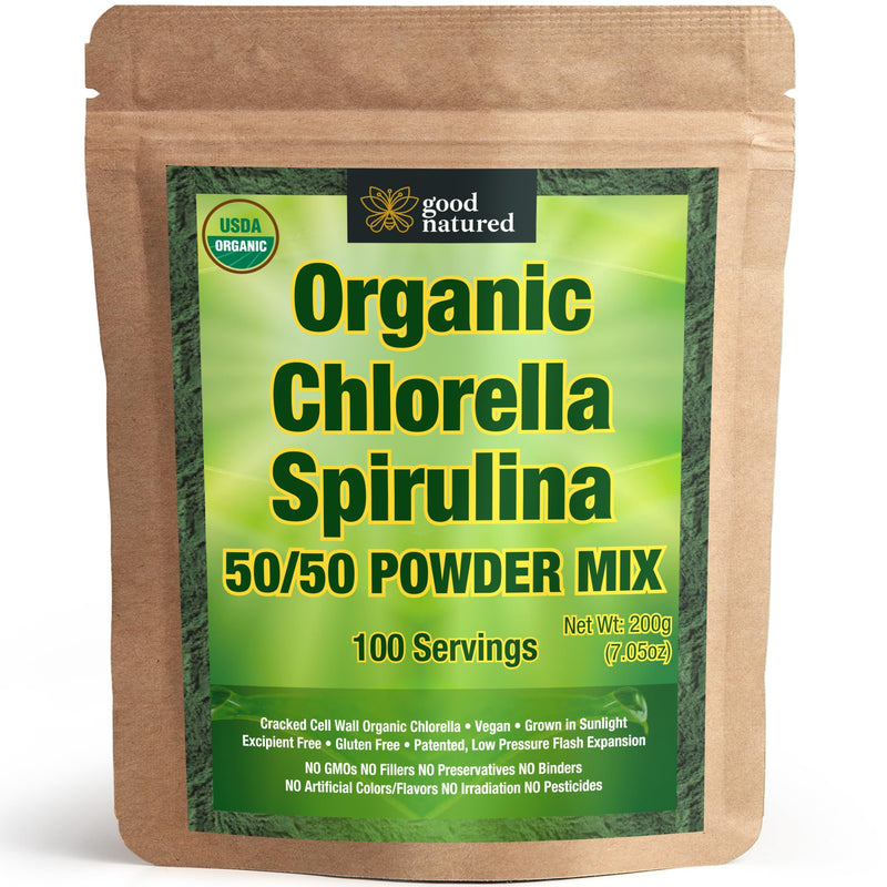 Good Natured Organic Spirulina & Chlorella 50/50 Powder – 3 Month Supply | Vegan & Non-GMO