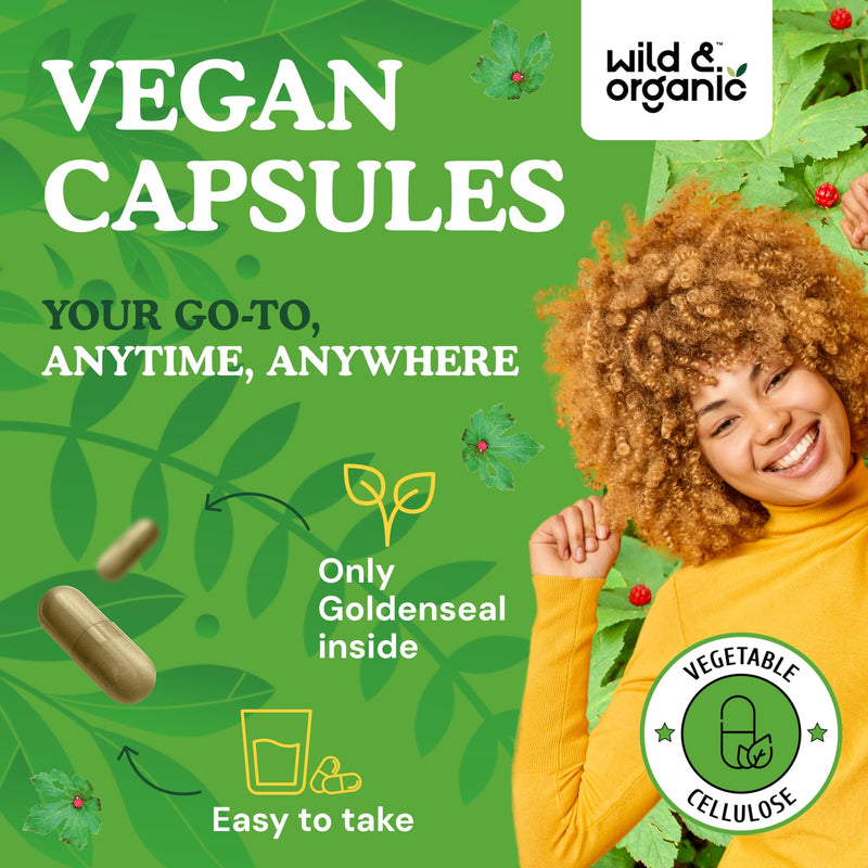Wild & Organic Goldenseal Root Capsules 1000mg – Immune & Lung Support