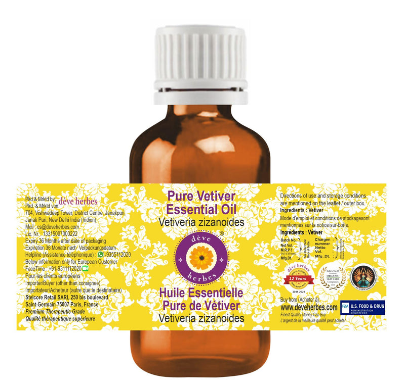 Vetiver Essential Oil (Vetiveria zizanoides) – Pure, Steam-Distilled 5ml | deve herbes