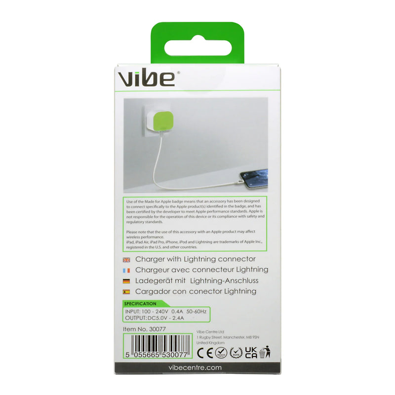 Vibe Lightning Mains Charger MFI