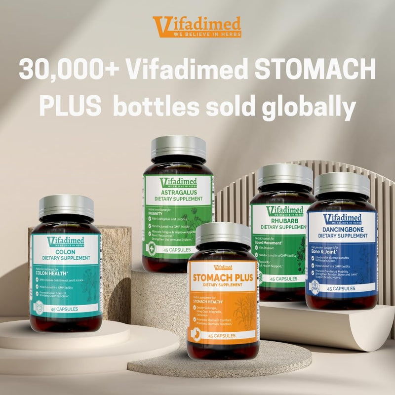 VIFADIMED Stomach Plus – Stomach Lining Support with Galangal, Dong Quai, Cinnamon & Magnolia (45 Capsules)