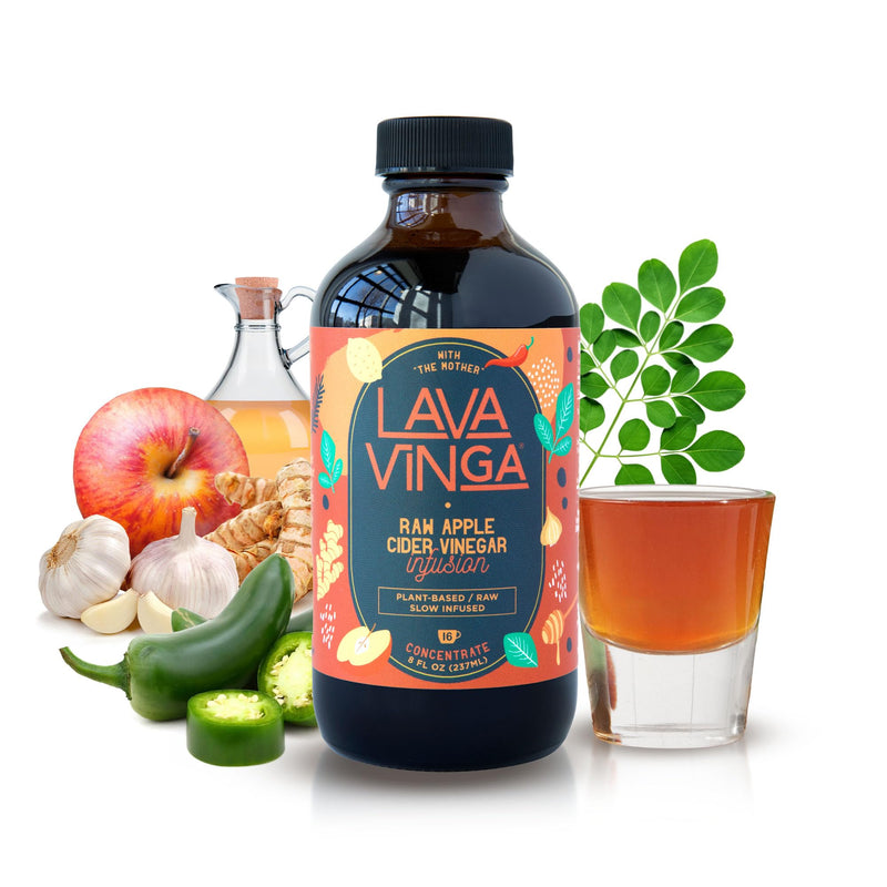 VINGA Lava Raw Apple Cider Vinegar with Moringa – 8 oz | Immune Support