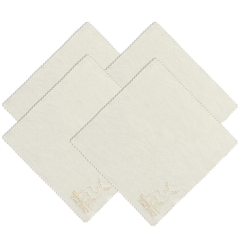VIPbuy 4 Pack Natural Chamois Cleaning Cloths (8x8) for Glasses & Screens