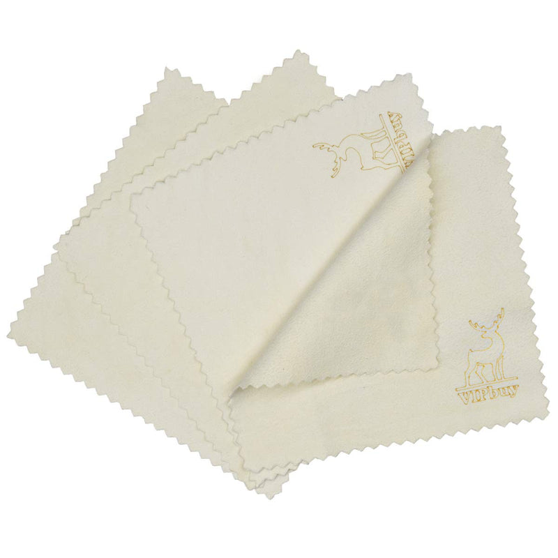 VIPbuy 4 Pack Natural Chamois Cleaning Cloths (8x8) for Glasses & Screens