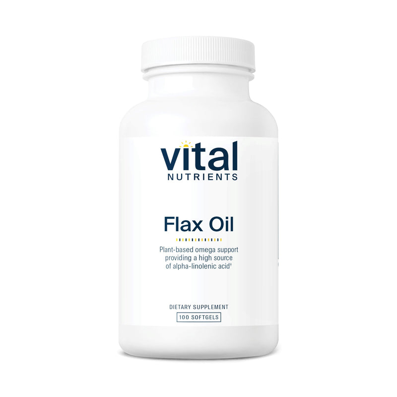Vital Nutrients Flax Seed Oil 3000mg – Cold Pressed, High ALA for Heart Health | Non-GMO | Gluten, Dairy & Soy Free | 100 Softgels