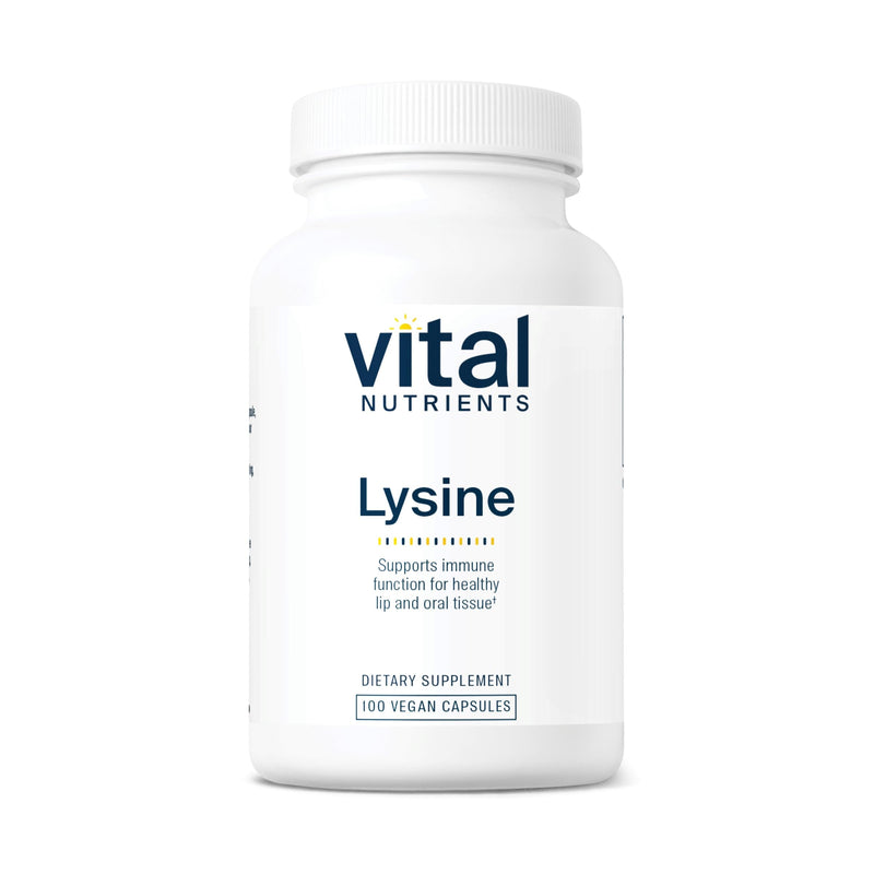 Vital Nutrients Lysine | Lysine Supplement Supports Healthy Lip and Oral Tissue | Immune Support Supplement Promotes Calcium Absorption | Gluten, Dairy, Soy Free | Non-GMO | 100 Capsules