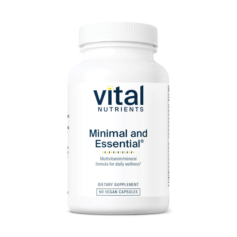 Vital Nutrients Minimal and Essential Multivitamin | Vegetarian One per Day Multi Vitamin, Mineral, & Antioxidant Supplement* | Iron-Free | Gluten, Dairy, Soy Free | Non-GMO | 90 Capsules